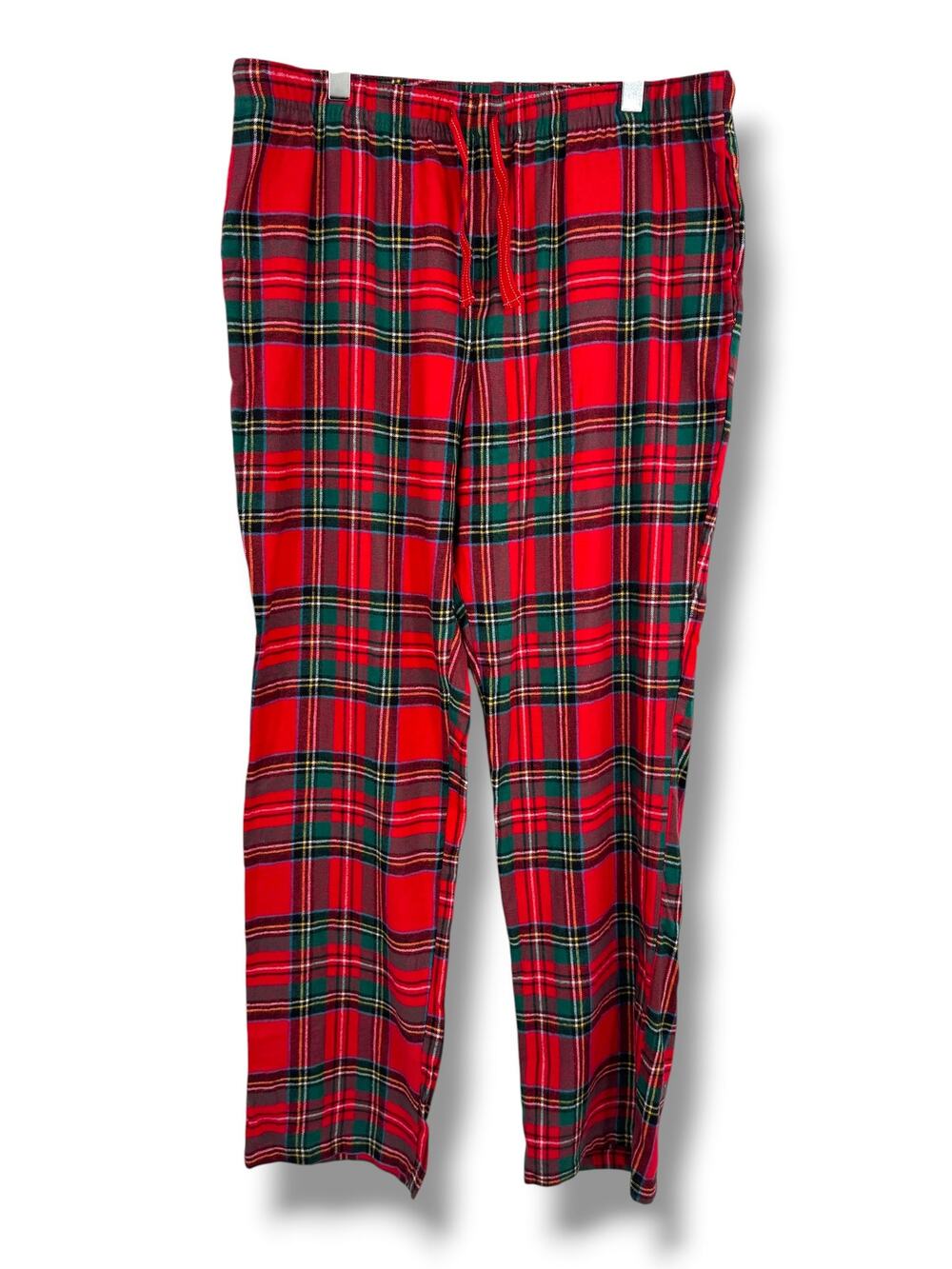 Old Navy pants men's XL tall pajama flannel tartan plaid cotton red green NEW